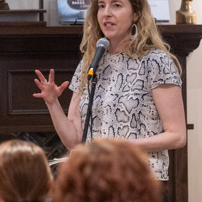 Hadara Bar-Nadav performs at the 2024 Salina Spring Poetry Series at Red Fern Booksellers.