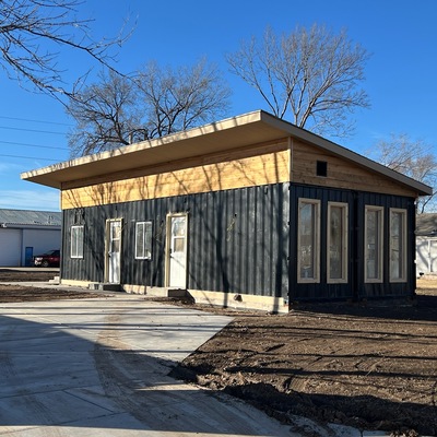 Resident bulds container house in North Salina